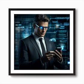 A Sleek Modern Businessman Dressed In A Tailored Suit Emanating Wisdom And Professionalism Immers (1) Art Print