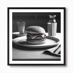 Burger On A Plate 38 Art Print