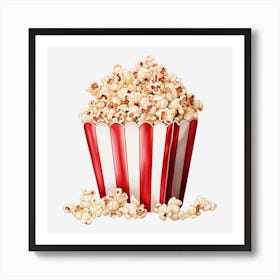 Popcorn On Black Background 1 Art Print