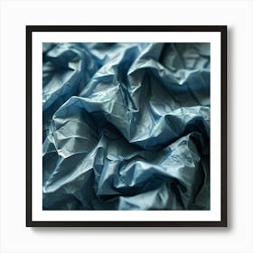 Abstract Texture Crinkled Patterned Paper Zigzag Folds Interwoven Creases Casting Subtle Shadows (1) Art Print