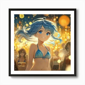 Anime Girl In Bikini fg Art Print