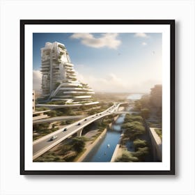 Futuristic City 213 Art Print