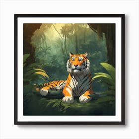 Tiger In The Jungle 18 Art Print