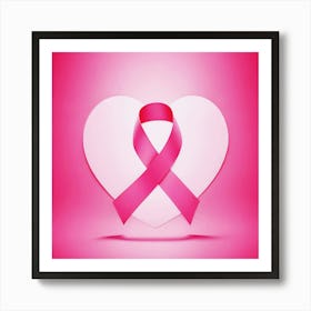 Women Breast Cancer Awareness background in Pink Ribbon international symbol for month October clipart and poster clipart and wall art 14 Art Print