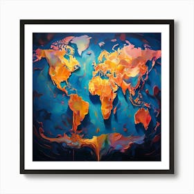 World Map 10 Art Print