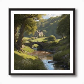 Bridge Over A Stream 2 Art Print