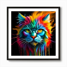 Colorful Cat 4 Art Print