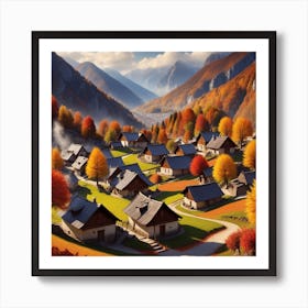 Autumn Village 32 Art Print