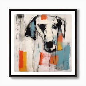 Conceptual Abstract Color Block Dog Portrait 33 Art Print