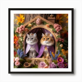 Princess Cat House Art Print