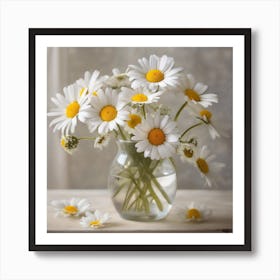 A Daisy Flowers Vase Art 14 Art Print