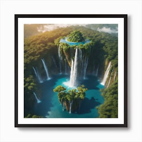 Waterfall In The Forest Art Print