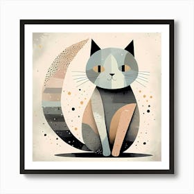 Abstract Cat Artwork Art Print