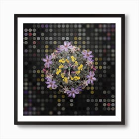 Vintage Scilla Lingulata Floral Wreath on Dot Bokeh Pattern n.0550 Art Print