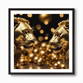 Golden Lions Art Print