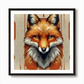 Fox Playing Cards Art Print