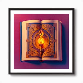 Book With Flames Art Print