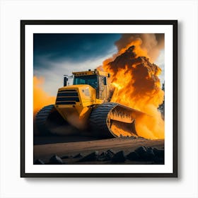 Buldozer Fire (3) Art Print
