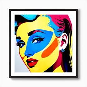 Girl with the pink and blue hair Art Print