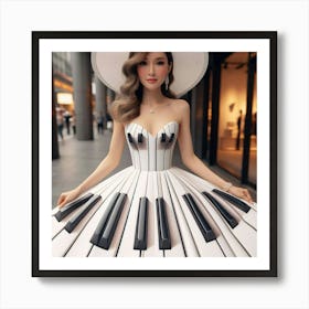Piano Keys Dress Art Print