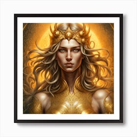 Golden Goddess Fairy Art Print