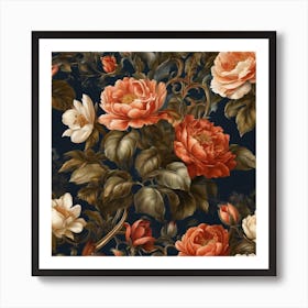 Wallpaper Roses Art Print