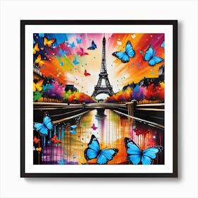 Paris With Butterflies 24 Art Print