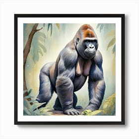 Gorilla In The Jungle Animal Lover Art Print