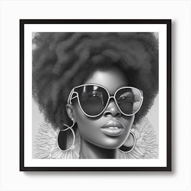 Afro Girl Art Print