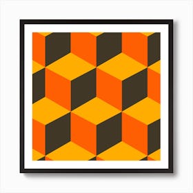 70s Cube Square Art Print