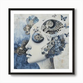 'Blue And White' Art Print