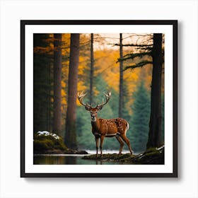 Deer In The Forest Art Print