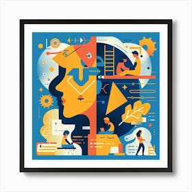 Illustration Of The Human Brain Art Print