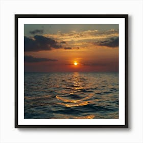 Sunset Over The Ocean 2 Art Print