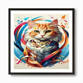 Default Olympic Games With Differents Cats And Logo Olympic 2 Art Print