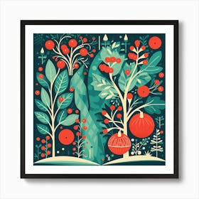 Christmas Tree In The Forest 1 Art Print