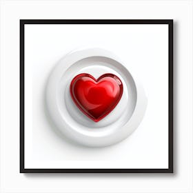 Red Heart Isolated On White Background Art Print