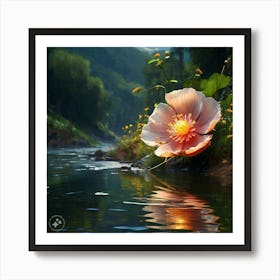 Flower By The River Art Print