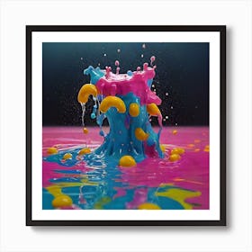 Splashing Paint Art Print