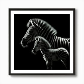 Zebra And Foal 3 Art Print