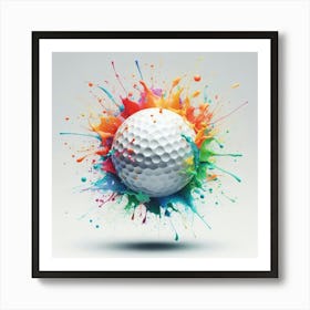 Golf Ball With Paint Splashes 2 Art Print