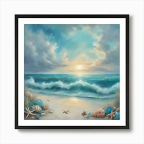 Sunset At The Beach 51 Art Print