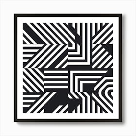 Geometric Pattern In Black And White Art Print