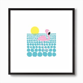 Cocky Flamingo Art Print