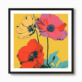 Flowers Pop Art 3 Art Print