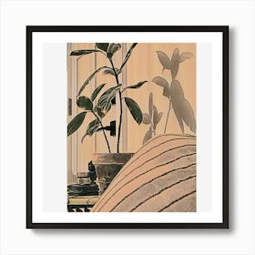 Shadows Of A Plant Print Art Print