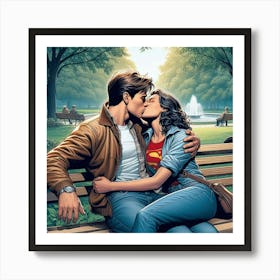 Kissing Superman Art Print