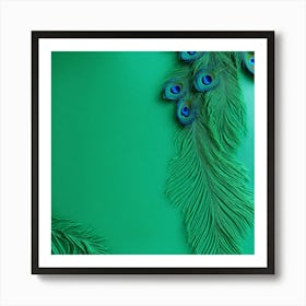 Frosting Background With Peacock Green (1) Art Print