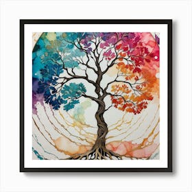 colorful and different tree Art Print