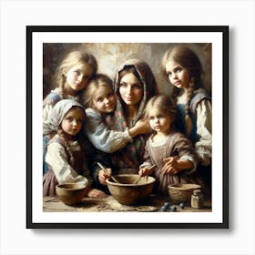 Family Of Girls Art Print